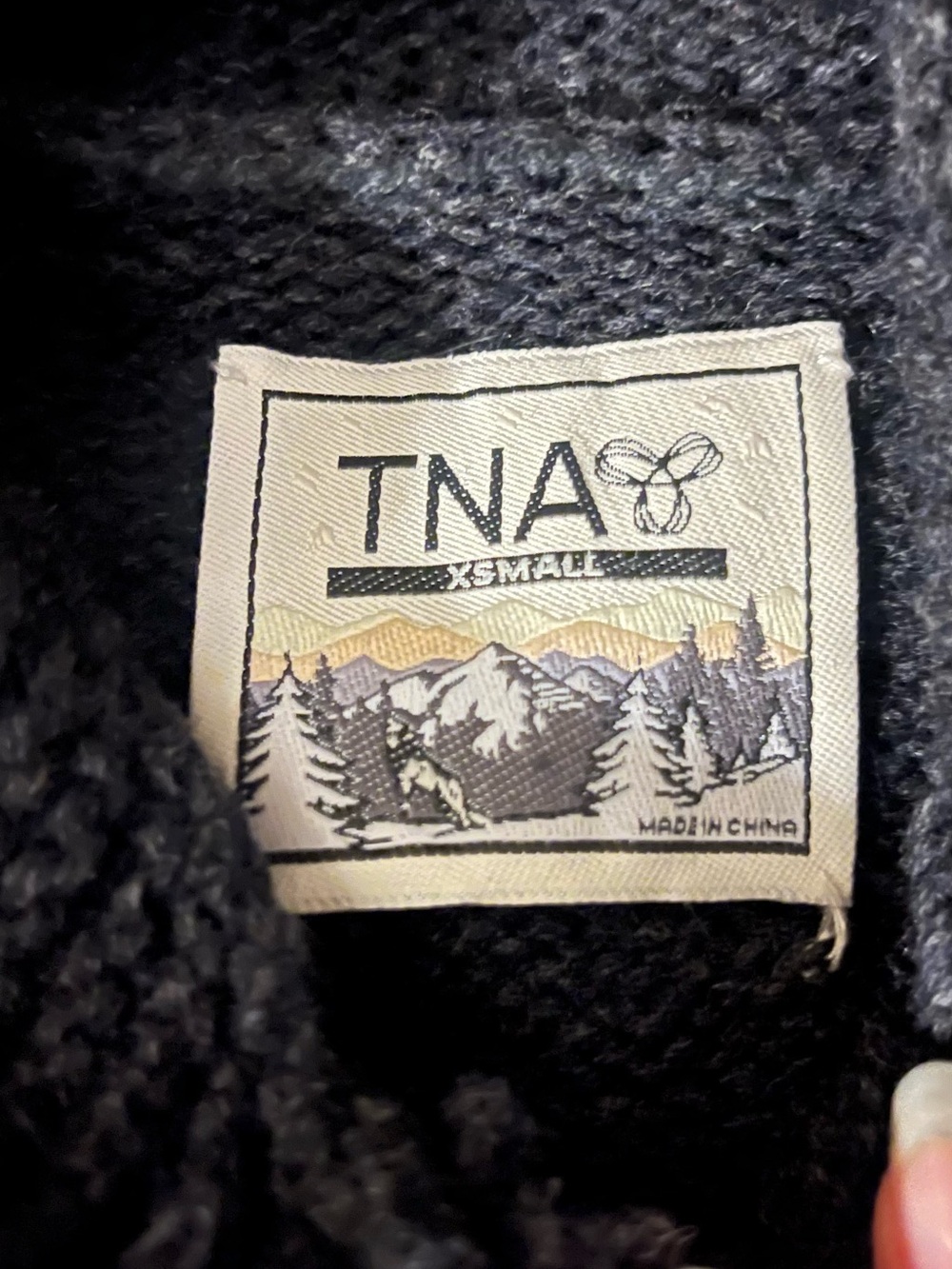 TNA  Black & Gray Zip-Up Fair Isle Sweater - Picture 2 of 3